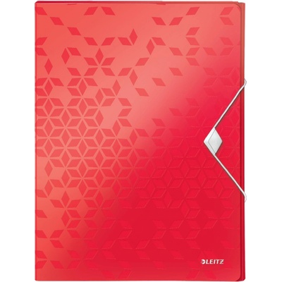 Leitz Box na spisy s gumičkou WOW - A4 3 cm červený