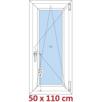 Soft Plastové okno 500 x 1100 mm otevíravé a sklopné Bílá