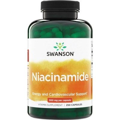 Swanson Health Products Niacinamid 500 mg niacin 250 kapslí