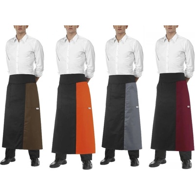 Egochef Barmanská zástěra do pasu Double Černo-bordová E-6109003C