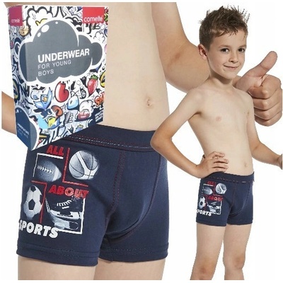 Elastické boxerky pre chlapcov Sport 1 tmavomodrá