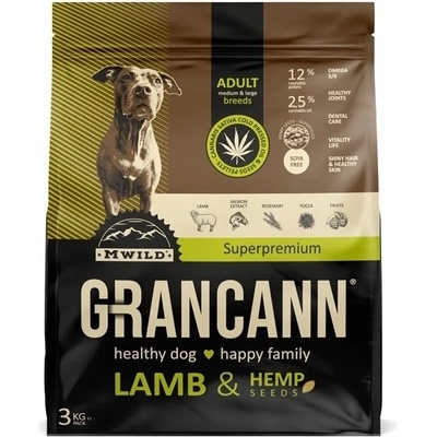 Grancann Lamb & Hemp seeds Adult Medium & Large breeds 3 kg