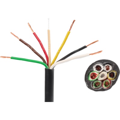 Kabel 6×0,75 mm černá/hnědá/bílá/červená/zelená/žlutá