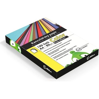 Alza Color A4 žlutý reflexní 80g 100 listů