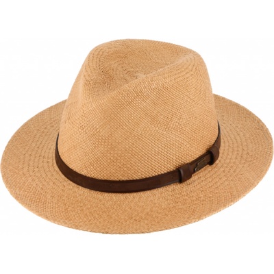 Fiebig Letní slaměný klobouk Fedora ručně pletený Ekvádorská panama