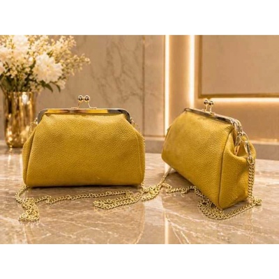 Max Original Leather Dámska kožená kabelka yellow 8