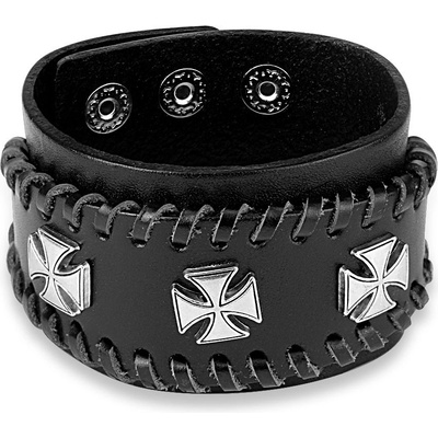 Steel Edge kožený náramok SESL0212 čierna