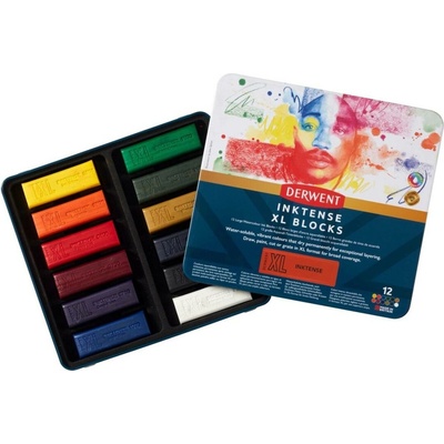 Derwent akvarelové pastely Inktense XL Blocks 12 ks