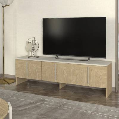 TopMebel Меламинов ТВ шкаф Rebel в рота дъб - пясъчен цвят 150x35x45см
