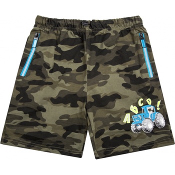 Kugo chlapčenské kraťasy MT0527 khaki/ tyrkysový bager
