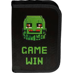 PASO Ученически несесер Paso Pixel Mask - 1 цип и 2 крила (PP26ME-P001BW)