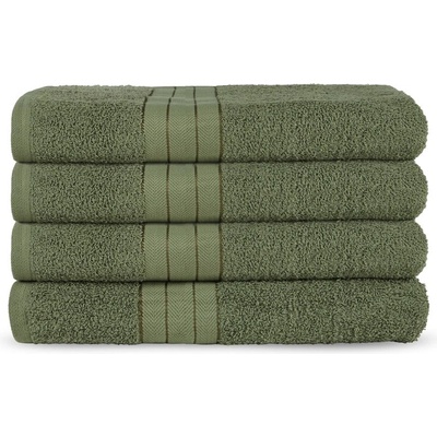 Good Morning Тъмнозелени памучни кърпи в комплект 4 бр. от тери 50x100 cm - Good Morning (1000.44.92)