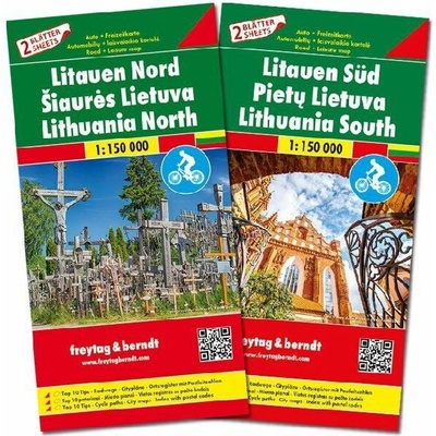 Litva 1:150 000 cyklomapa, set 2 mapy / Lithuania East + West