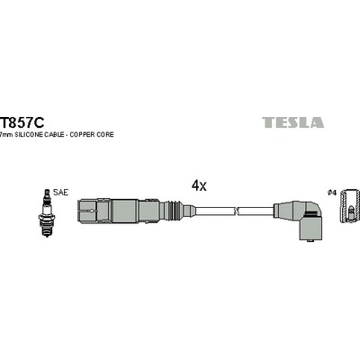 Sada zapaľovacích káblov TESLA T857C