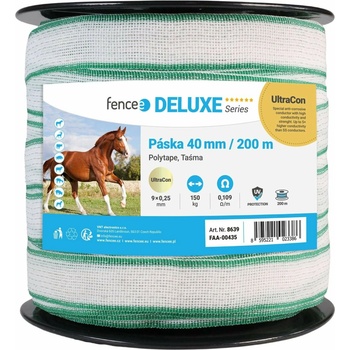 Páska na elektrický ohradník, šírka 40 mm, zeleno-biela, dĺžka 200 m