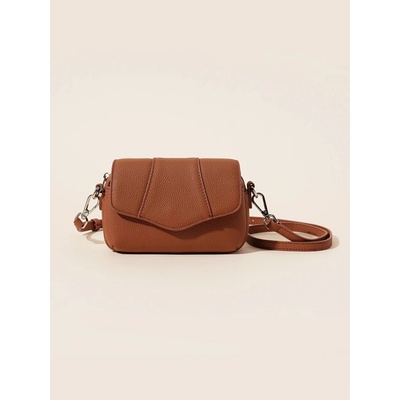 Hnedá dámska kožená crossbody kabelka Pravá koža