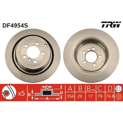 Brzdový kotúč TRW DF4954S