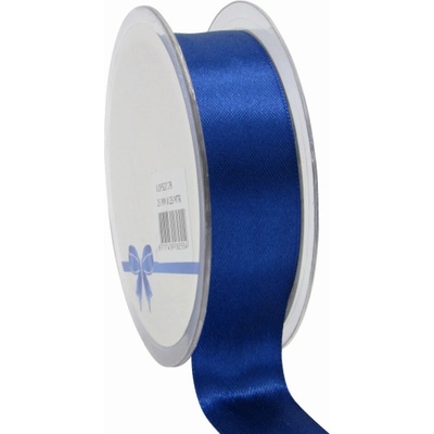 Oboustranná saténová stuha 25 mm x 25 m tmavě modrá