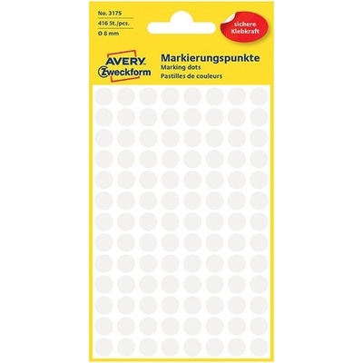 Avery Zweckform etikety 8 mm bílé 104 etiket značkovací baleno po 4 ks 3175 pro ruční popis