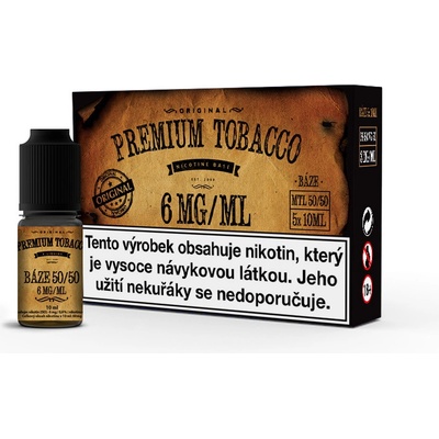 Premium Tobacco nikotinová báze PG50/VG50 5x6mg 10ml