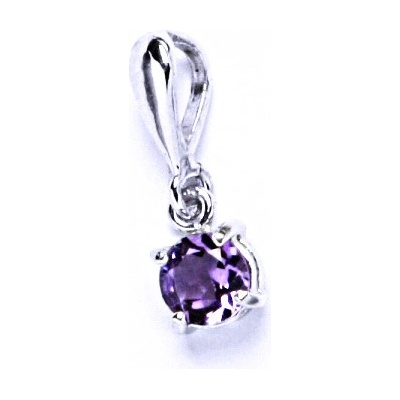 Čištín Stříbrný přívěsek přírodní ametyst P 1251 22