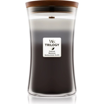 WoodWick Trilogy Warm Woods ароматна свещ с дървен фитил 609.5 гр