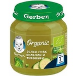 Gerber Organic пюре зелен гах броколи и тиквички - 125 г