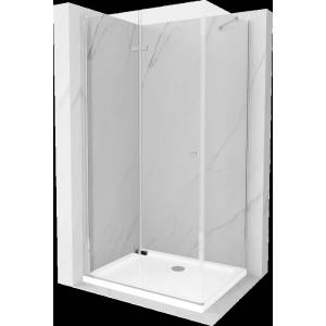 Mexen Lima сгъваема душ кабина 90 x 70 cm, прозрачна, хром + корито Flat (856-090-070-01-00-4010)