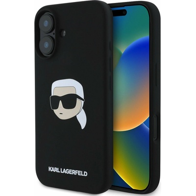 KARL LAGERFELD Течен Силиконов Karl Head MagSafe Заден Калъф за iPhone 16 Black Karl Lagerfeld | Lilav | ЖЕНИ | UNI