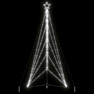 vidaXL LED коледна елха 615 светодиода студено бяло 404, 5 см (4016421)