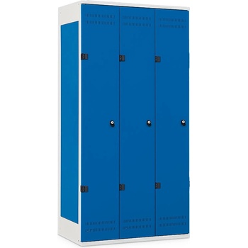 Triton 3-dveřová 1750 x 900 x 500 mm - kovová cylindrický zámek Burg - do kovu skelet kov modrá RAL 5005 dveře kov modrá RAL 5005