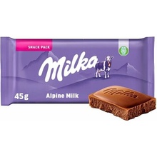 Milka Alpine Milk mléčná malá čokoláda z alpského mléka 45 g