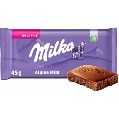 Milka Alpine Milk mléčná malá čokoláda z alpského mléka 45 g