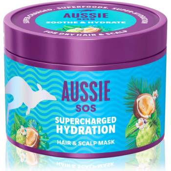 Aussie SOS Supercharged Hydration успокояваща хидратираща маска за коса и скалп 500ml