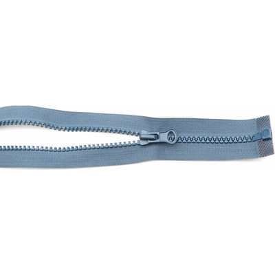 Deliteľný kostený zips - dĺžka (30 - 95 cm) - rôzne farby 95 cm Šedomodrá s okrúhlym jazdcom