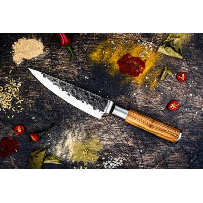 Forged Кухненски нож Forged - Ръчна изработка - японска стомана 440С - Холандия - Серия Olive - Chef 16см