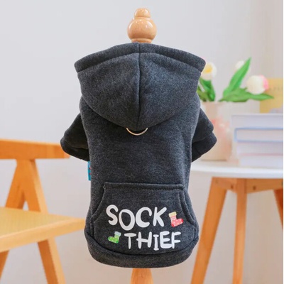 Sock Thief Dog Propínací Mikina pro psa Bavlna Fun Sweatshirt Cotton