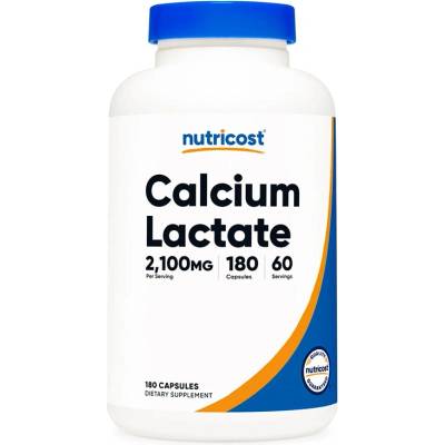 Nutricost Калций (лактат) 180 капсули | Nutricost (67875 (553101) NC)