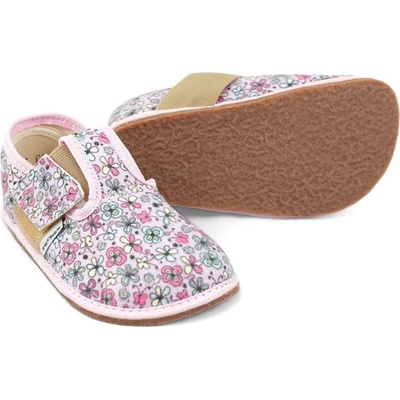 Pegres detské Barefoot papuče BF01 Lúka Ružová
