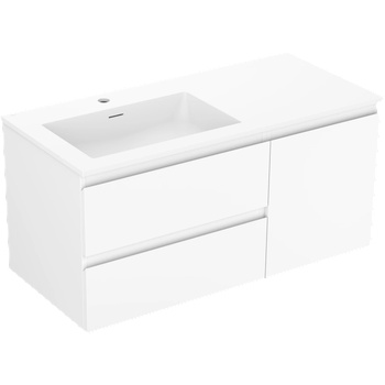 Mexen Orio баня шкаф 100 см с умивалник Otis лява, 2S, 1D, бял мат - 91A13-10047-3-BBFFF01-W18L01 (91A13-10047-3-BBFFF01-W18L01)