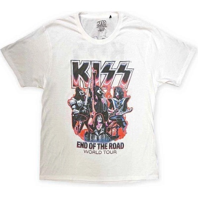 Kiss End Of The Road Band Playing (Back Print) White XL Риза (KISSTS54MW04)