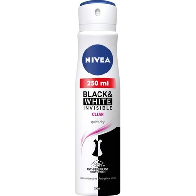 Nivea Black & White Invisible Clear deo spray 250 ml