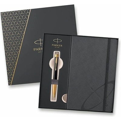 Parker 1502/4293643 Urban Muted Black GT sada dárková sada kuličkové tužky / propisky v kazetě se zápisníkem
