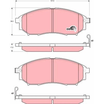 Sada brzdových platničiek kotúčovej brzdy TRW GDB3392 GDB3392