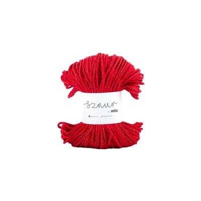 Bavlněná šnůra MILA 3 mm Glitter - červená zlatá