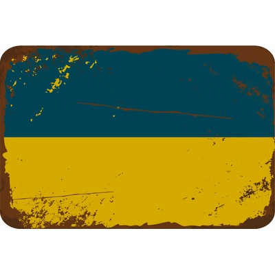 Ceduľa vlajka Ukrajina