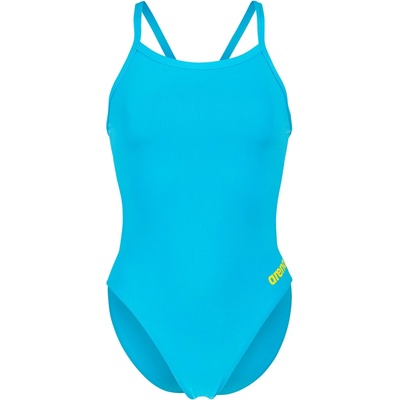arena Дамски бански костюм Arena Women's Team Swimsuit Challenge Solid Swimsuit - Turquoise / Yellow Star - размер 34 (EU) (150-4078-1013)
