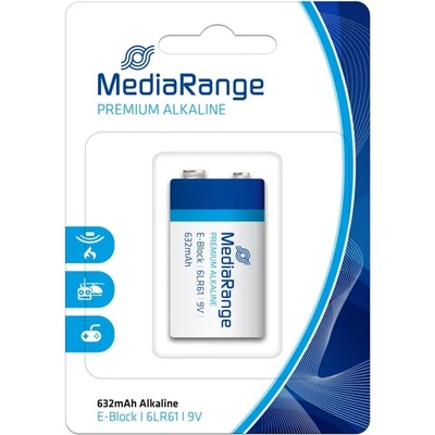 MediaRange Батерия алкална MediaRange Premium E-Block MRBAT107 6LR61, 9V, 632mAh, 1бр (MRBAT107)