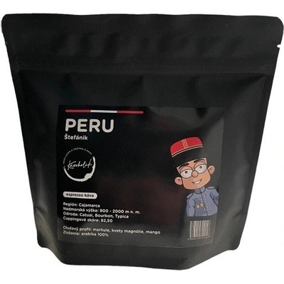 KÁVOHOLIK Káva Štefánik Peru 100% arabika zrnková 250 g