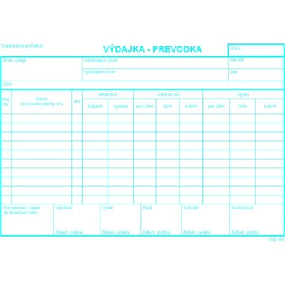 Igaz 50 Výdajka - prevodka s DPH A5 -100 list